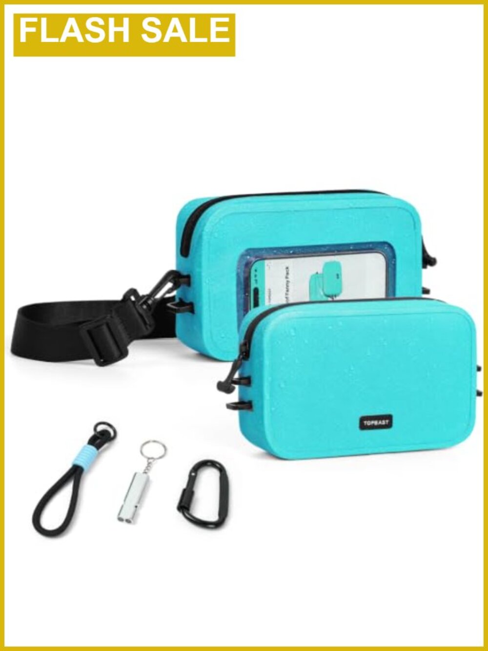 Waterproof Fanny Pack PVC IPX7 Zipper Touchscreen Window Waist Bag